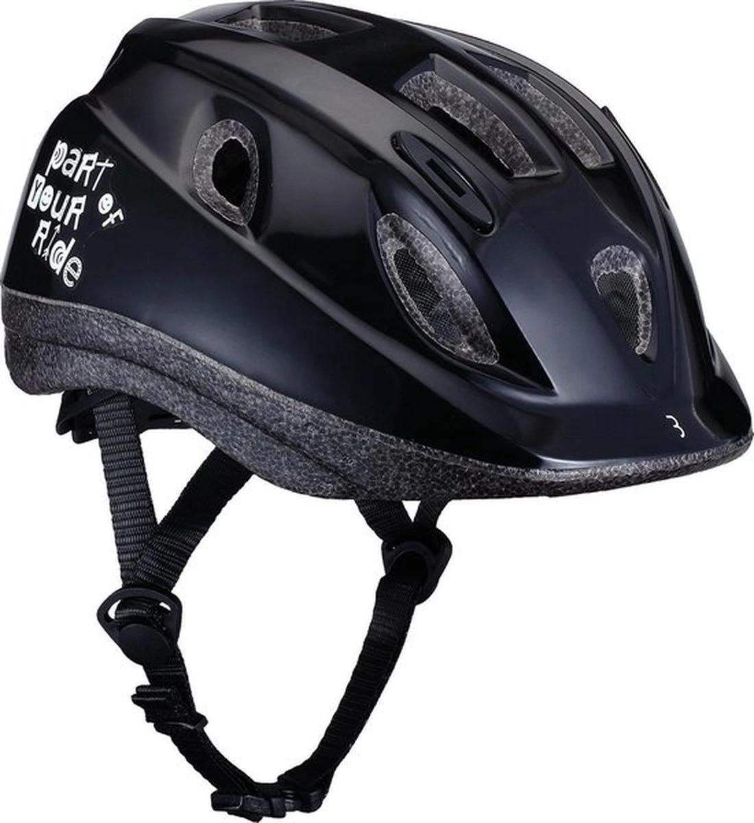 BBB Cycling Boogy Fietshelm - Kind - Maat M - Glanzend Zwart - BHE-37