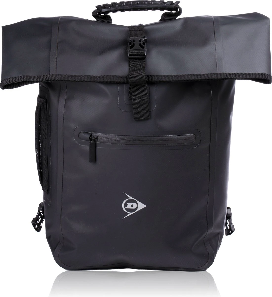 Dunlop Rolltop Laptop Rugzak - 4 Draagopties - Fietsrugzak Waterdicht - 25 L - Incl. Bidonhouder - Zwart