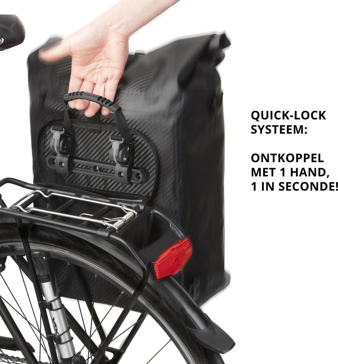 Dutch Mountains Enkele Fietstas | Rugzak | 100% Waterdicht | Fietstas, Schoudertas En Rugtas In 1 | 28 Liter | Carbon / Zwart - Afbeelding 4