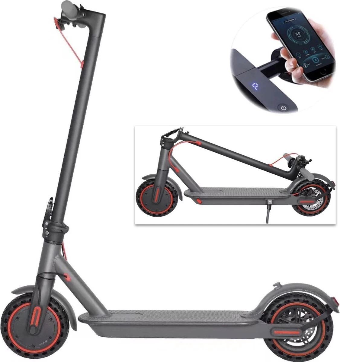 Comfort Inz - Long Range E Scooter - Elektrische Opvouwbare Step - 10.5Ah 350W - IOS Android Max. 31km/h