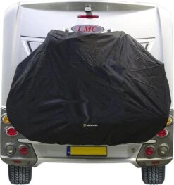 STAR Fietsdragerhoes Van DS COVERS – Outdoor – Waterdicht – Met Gevarenbordhouder – 300D Oxford – Incl. Opbergzak – Geschikt Voor 2/3 Fietsen – Beschermt De Fiets(en) Achterop De Caravan En Camper