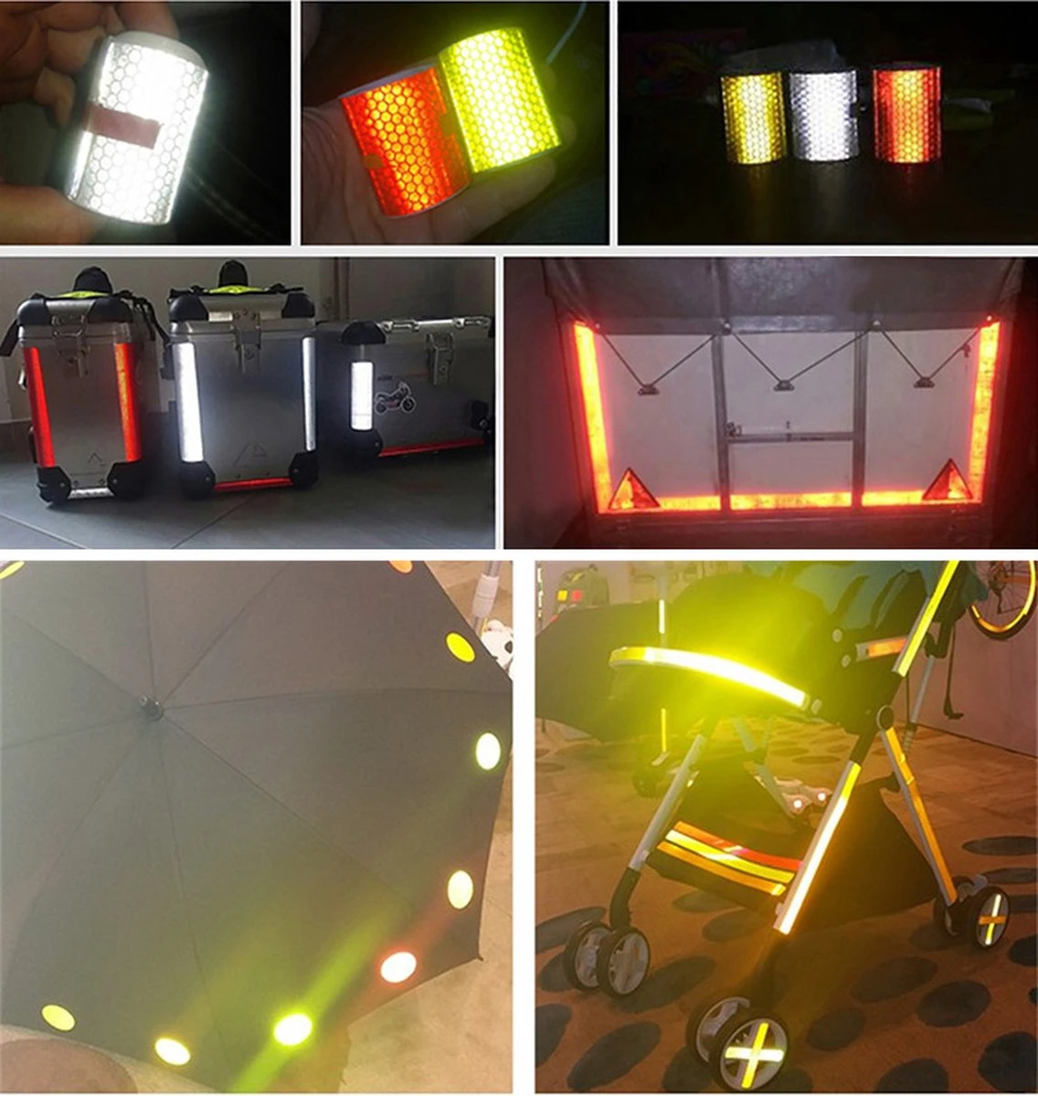 Vardaan Reflecterende Tape - Bakfiets - Fiets - Auto - Fluoriserend Geel Reflectie Plakband Op Rol - 3 Meter X 5 Cm Breed - Afbeelding 5