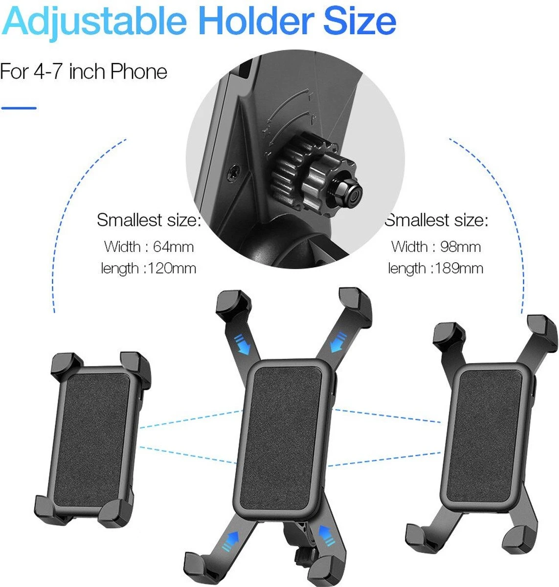 Besjaar Telefoonhouder Fiets - Motor - Scooter Met 360 Graden Rotatie - Universeel Vorm- Telefoonhouders Fiets - Gsm Houder Fiets - Fiets Telefoonhouder - Motorhouders- Voor Smartphone IPhone En Samsung - Afbeelding 4