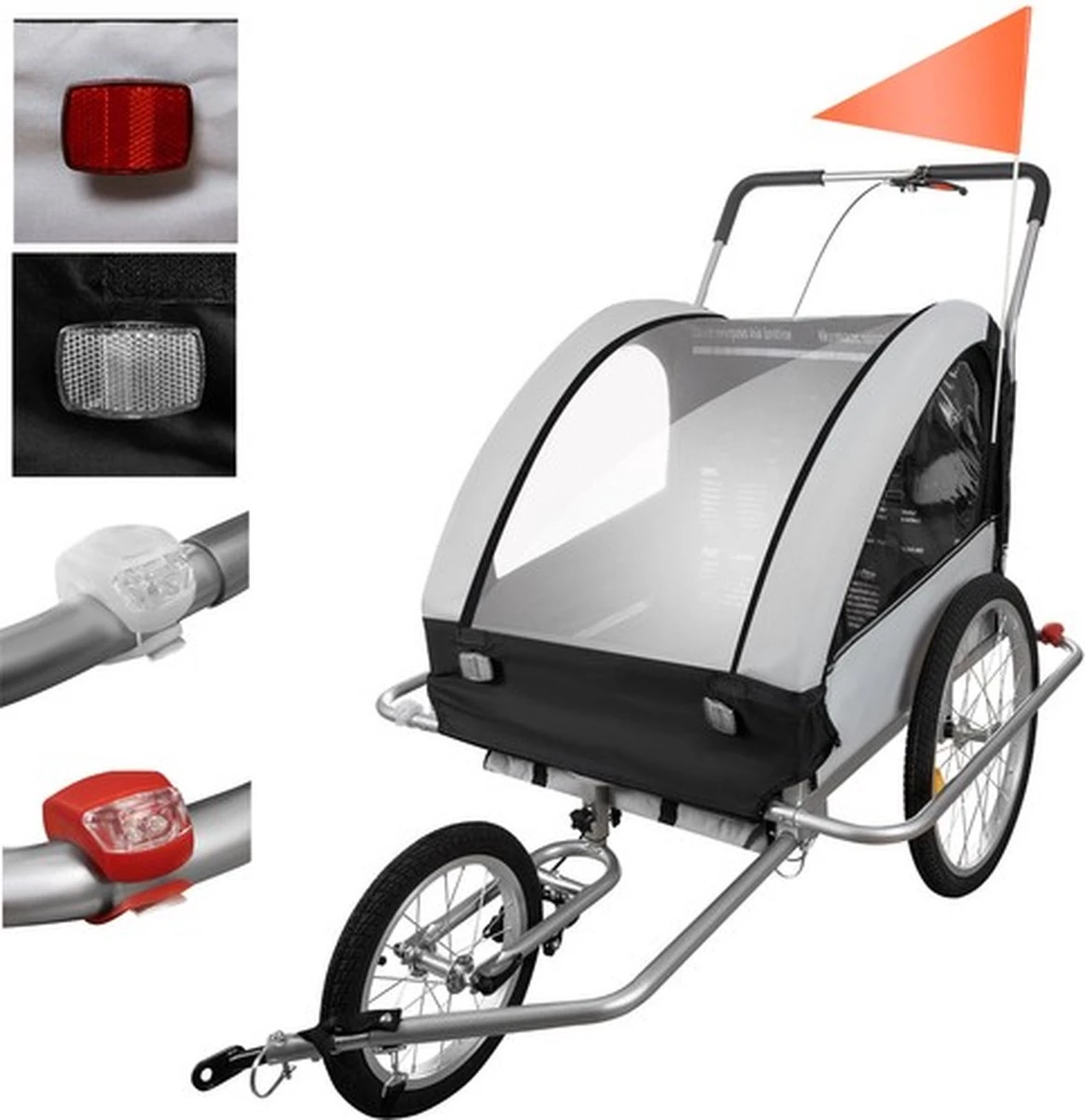 Fietskar Voor Kinderen - 3 In 1 - Geschikt Voor 2 Kinderen - Kinderfietskar - Fietskar Kind - Fietskar Hond