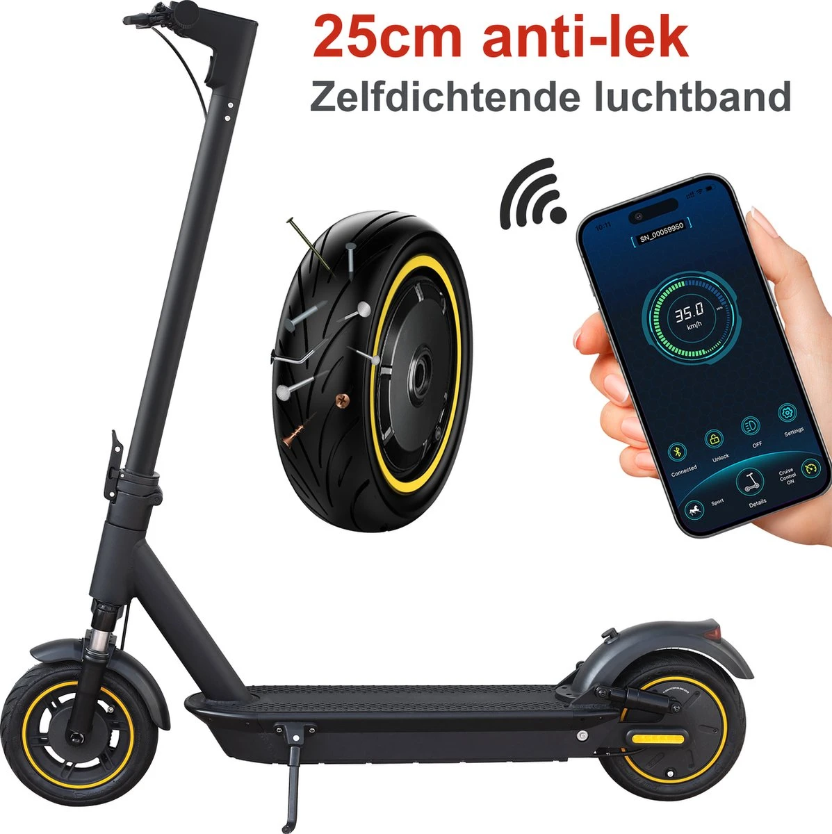 Stay-on Esmax | Elektrische Step Voor Volwassenen | 500w |15ah! |35kmu | Bereik 35/45km | Met APP & Nederlandse Handleiding