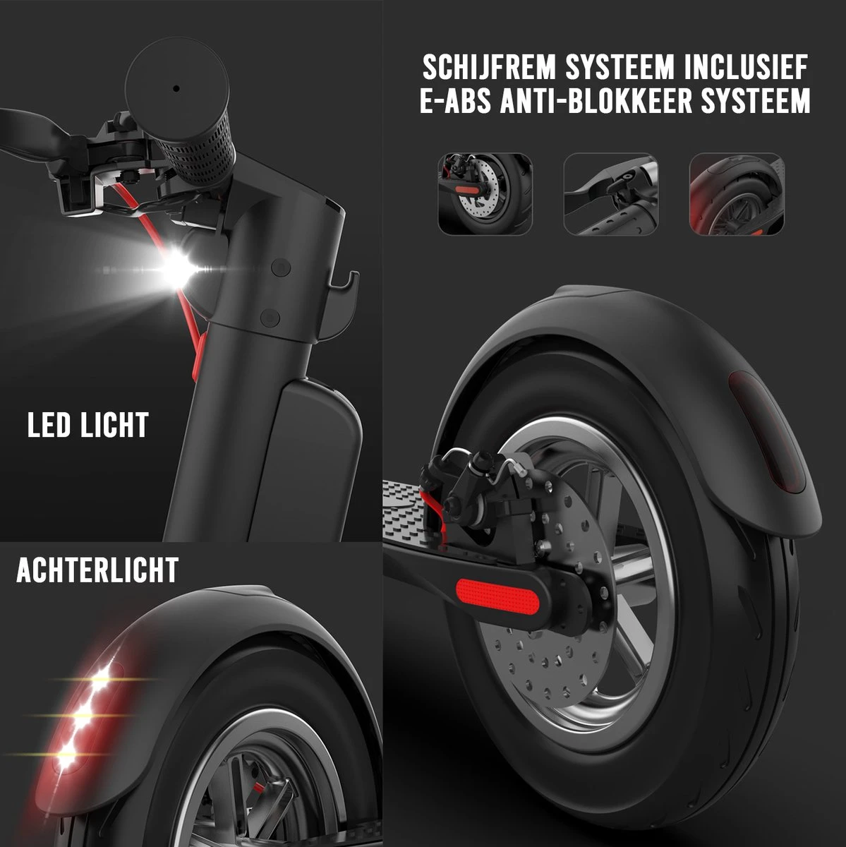 Elektrische Step Pro Voor Volwassenen - Elektrische Scooter Met 10'' Luchtbanden - Motorvermogen E Step Van 350W - Bereik Tot 45km Aan Snelheid Van 25km/u - Afbeelding 3