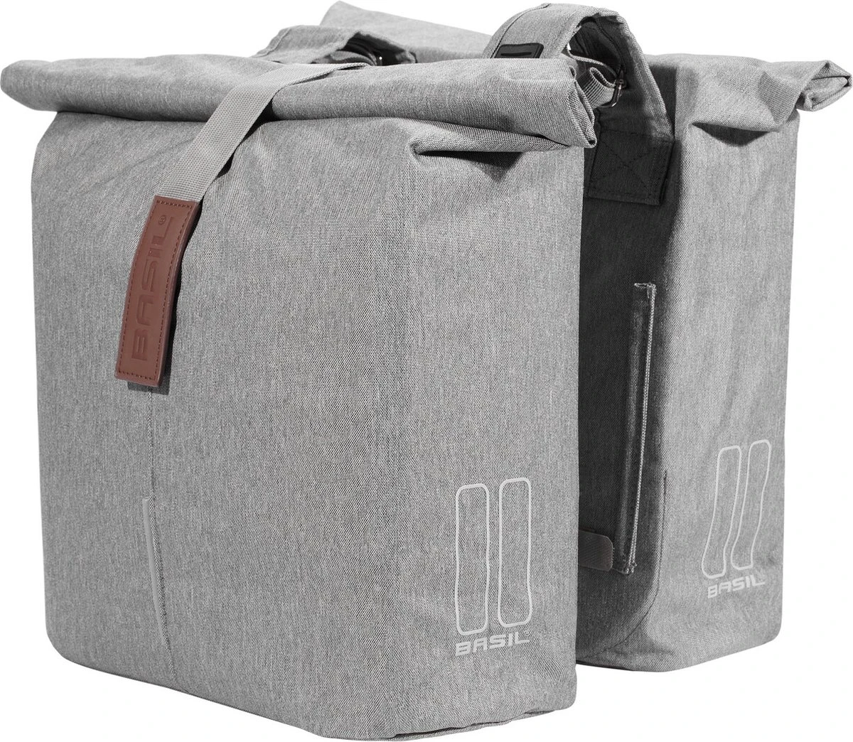 Basil City Dubbele Fietstas - Grijs Melee - 32 Liter - Afbeelding 14