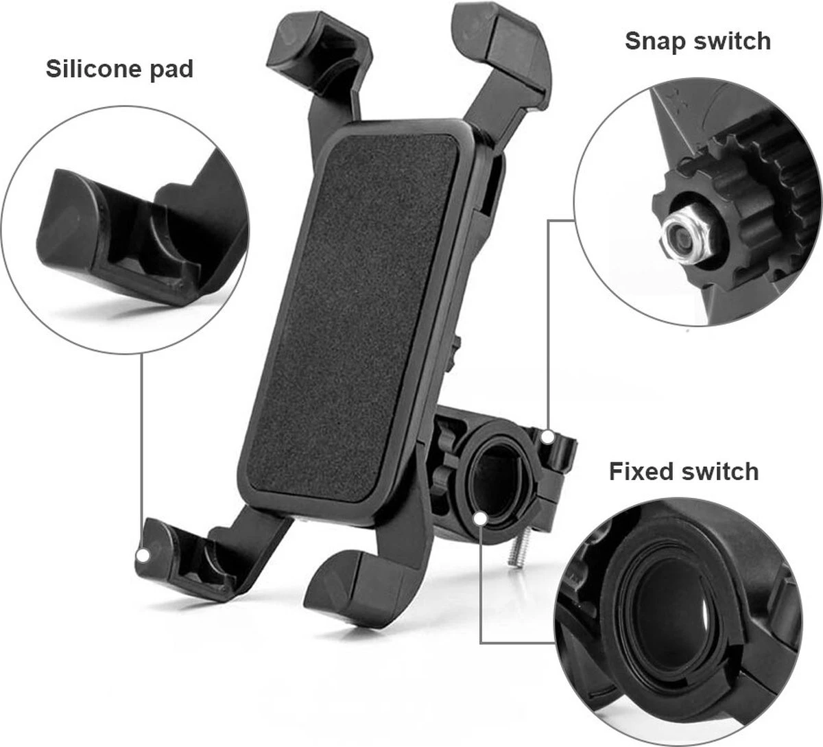 Besjaar Telefoonhouder Fiets - Motor - Scooter Met 360 Graden Rotatie - Universeel Vorm- Telefoonhouders Fiets - Gsm Houder Fiets - Fiets Telefoonhouder - Motorhouders- Voor Smartphone IPhone En Samsung - Afbeelding 6