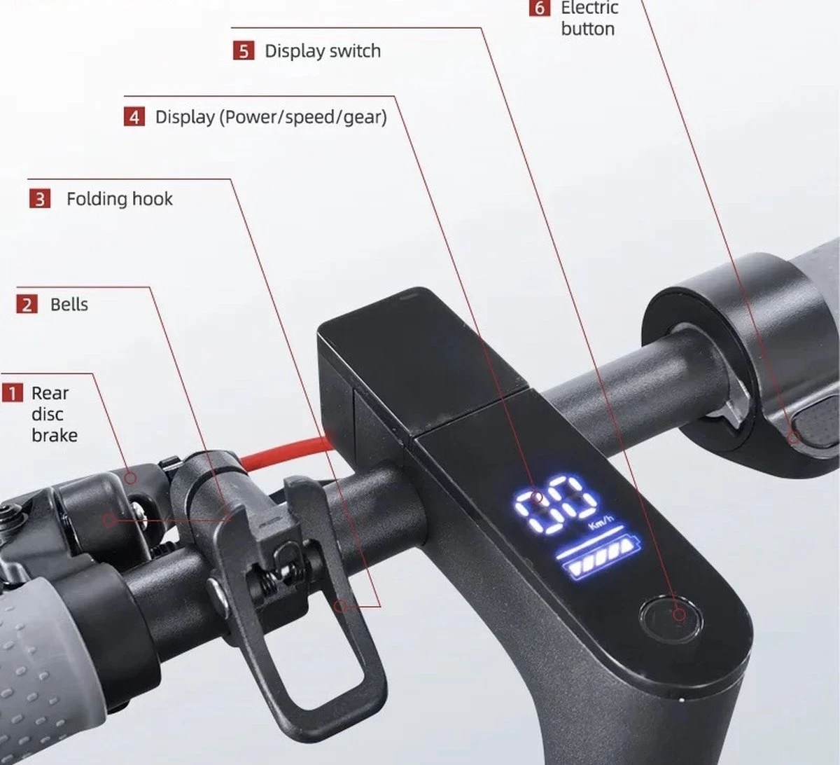 Comfort Inz - Long Range E Scooter - Elektrische Opvouwbare Step - 10.5Ah 350W - IOS Android Max. 31km/h - Afbeelding 13