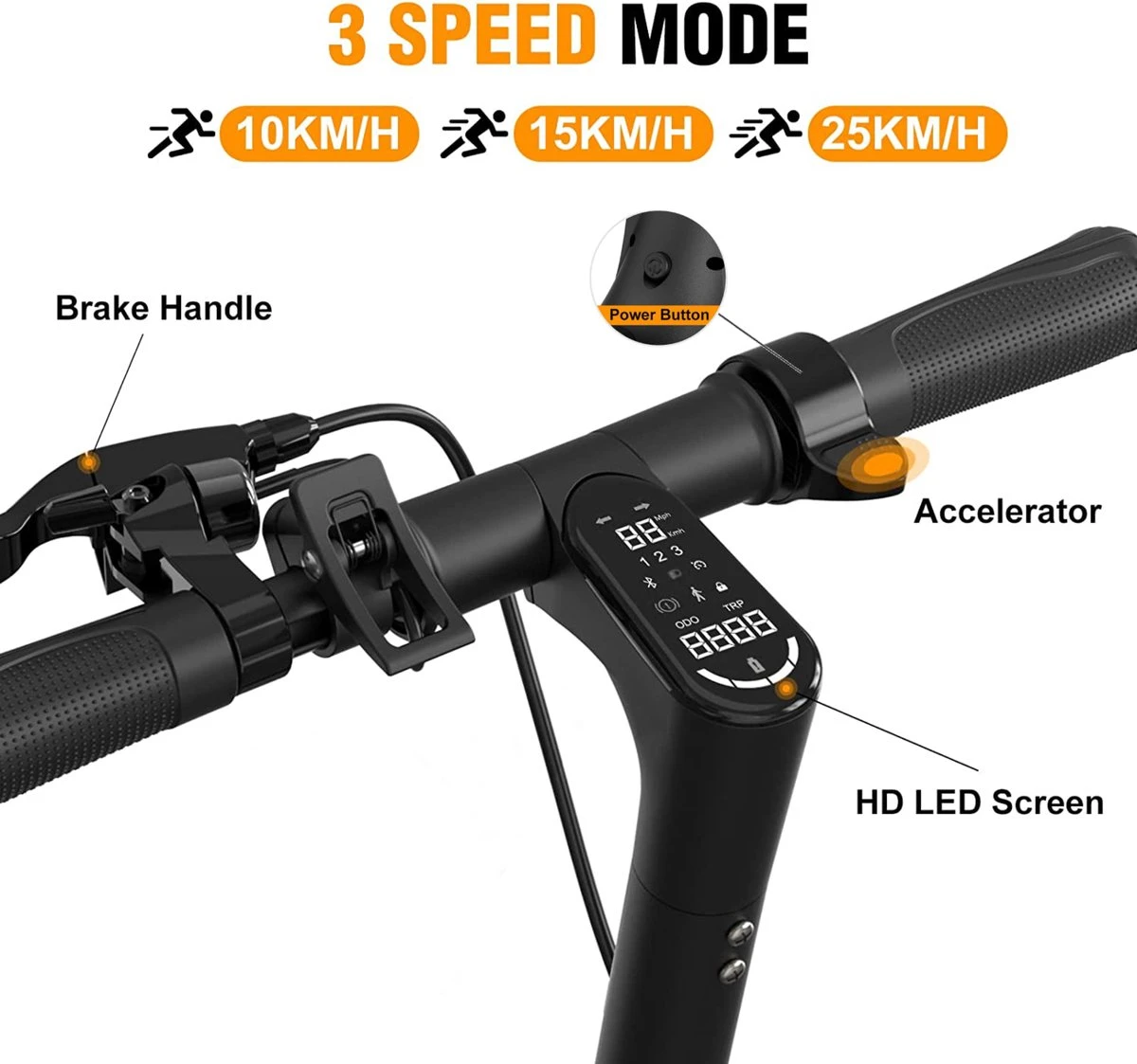 Suotu Elektrische Step - Series (Rytigo 6) - 8.5" Wielen - 25km/u Speed - 25 Bereik - Instelbaar Snelheid Via APP - Zwart - Afbeelding 2