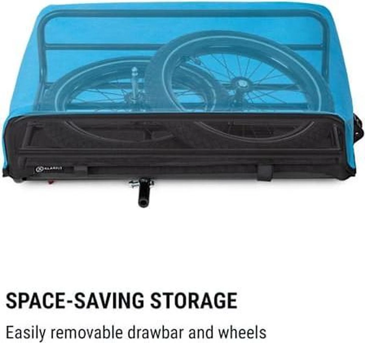 Klarfit Cargo Bull Aanhangwagen - Bagagefietskar - Fietsaanhanger - 50 Liter Laadruimte - 16" Luchtbanden - Voor Max. 40 Kg Lading - Afbeelding 4