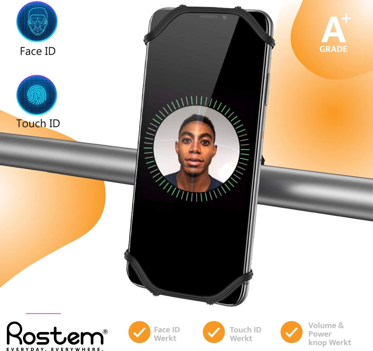 Rostem® Mobiele Telefoonhouder Voor Fiets / Motor - Universele Fitting - 360 Graden Draaien - Afbeelding 3