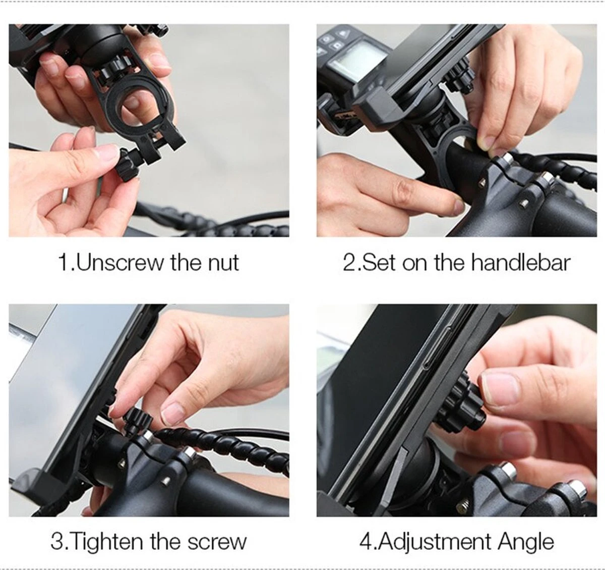 Besjaar Telefoonhouder Fiets - Motor - Scooter Met 360 Graden Rotatie - Universeel Vorm- Telefoonhouders Fiets - Gsm Houder Fiets - Fiets Telefoonhouder - Motorhouders- Voor Smartphone IPhone En Samsung - Afbeelding 2