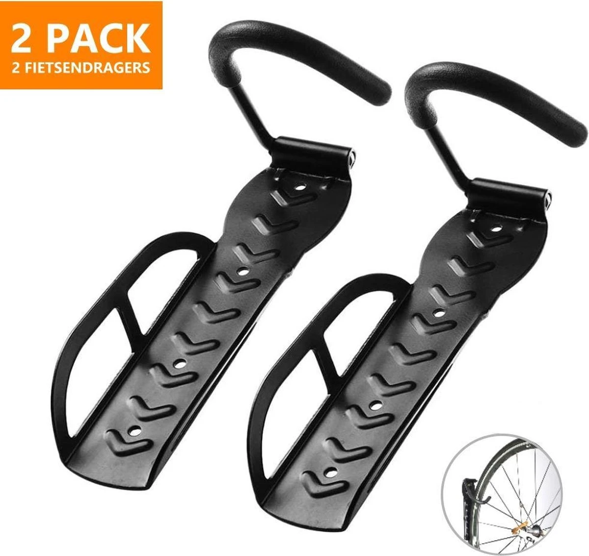 Merkloos Fiets Ophangsysteem 2x | Fietshaak | Muurbeugel | Ophangbeugel | Fietsbeugel | Fietsenrek