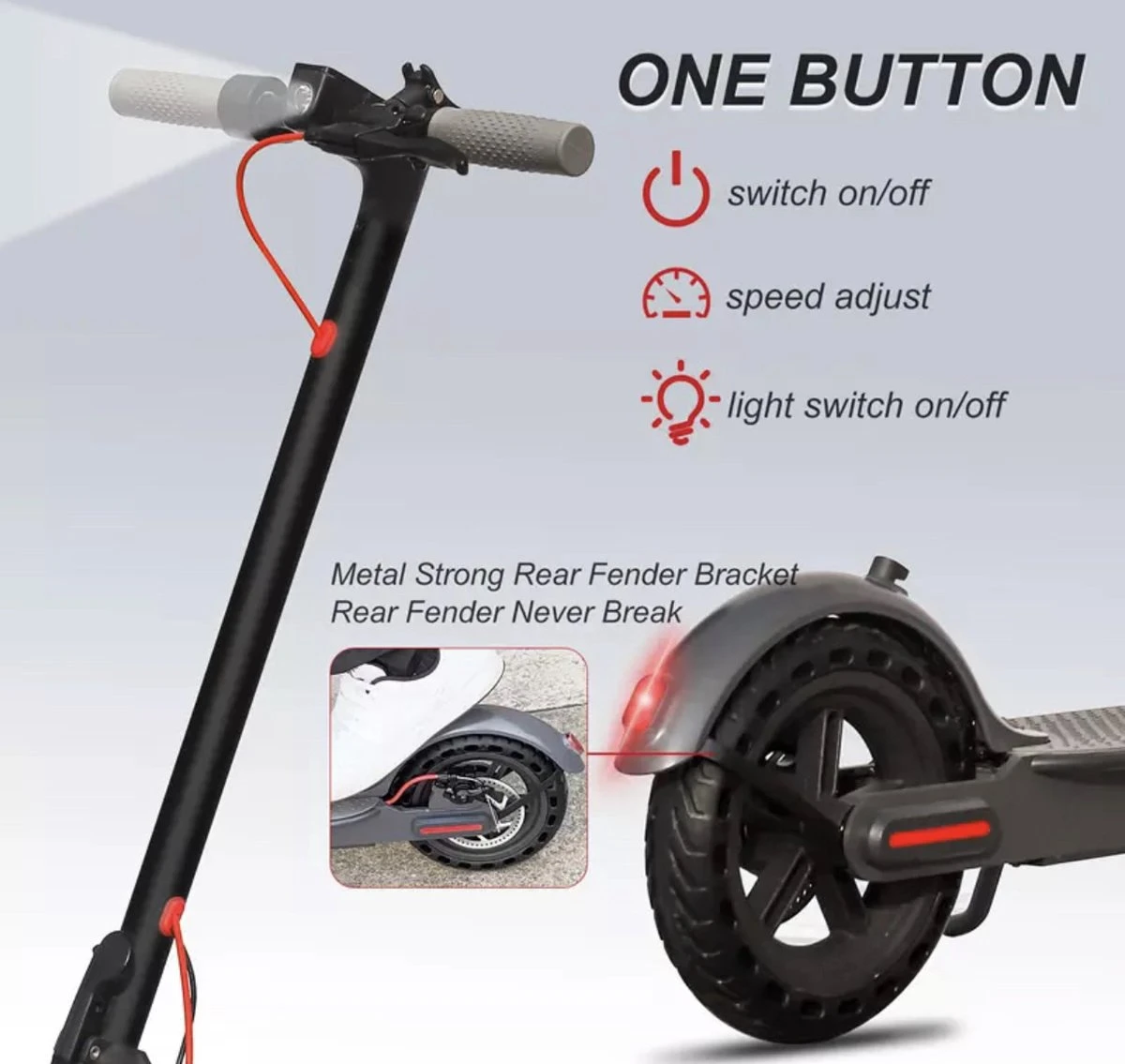 Comfort Inz - Long Range E Scooter - Elektrische Opvouwbare Step - 10.5Ah 350W - IOS Android Max. 31km/h - Afbeelding 2