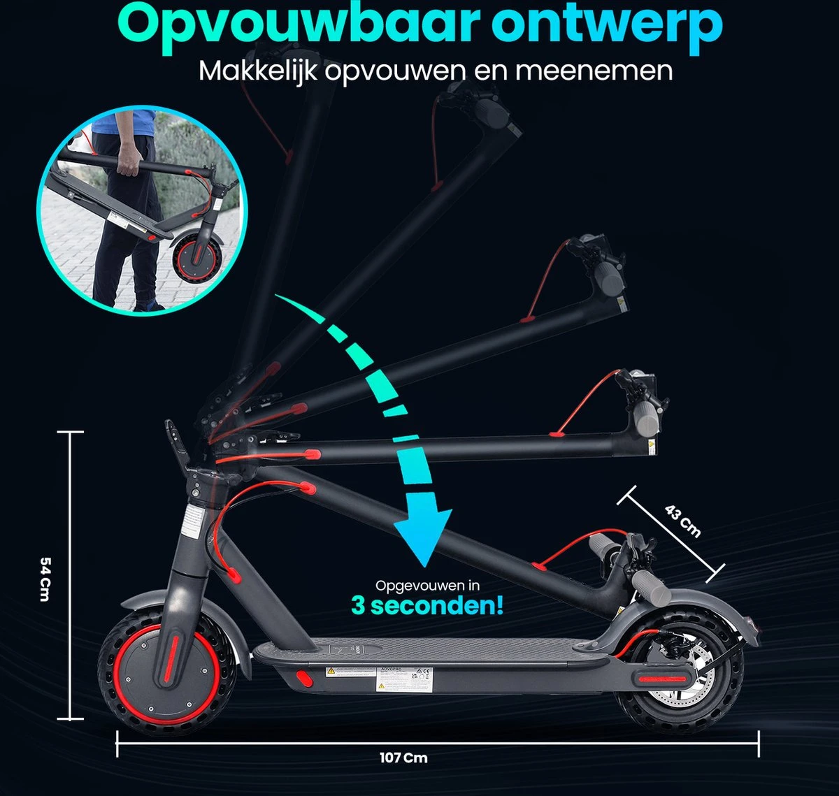 Stay-on Aovo M365 Pro | Elektrische Step | 350w |10.5ah! |31km/h! | Bereik 30/35km | Met APP & Nederlandse Handleiding! - Afbeelding 6