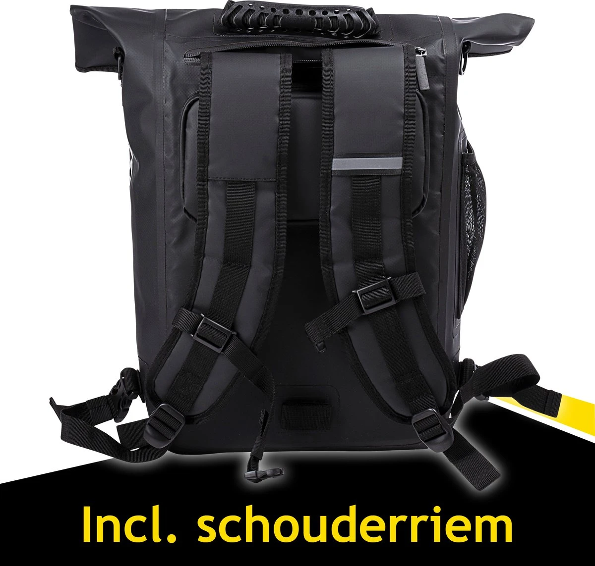 Dunlop Rolltop Laptop Rugzak - 4 Draagopties - Fietsrugzak Waterdicht - 25 L - Incl. Bidonhouder - Zwart - Afbeelding 2
