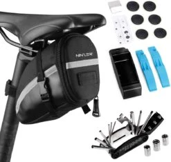 Ninzer Universele Fiets Zadeltas Met 16-in-1 Reparatieset En Bandenplakset Voor Racefiets | Mountainbike | Stadsfiets