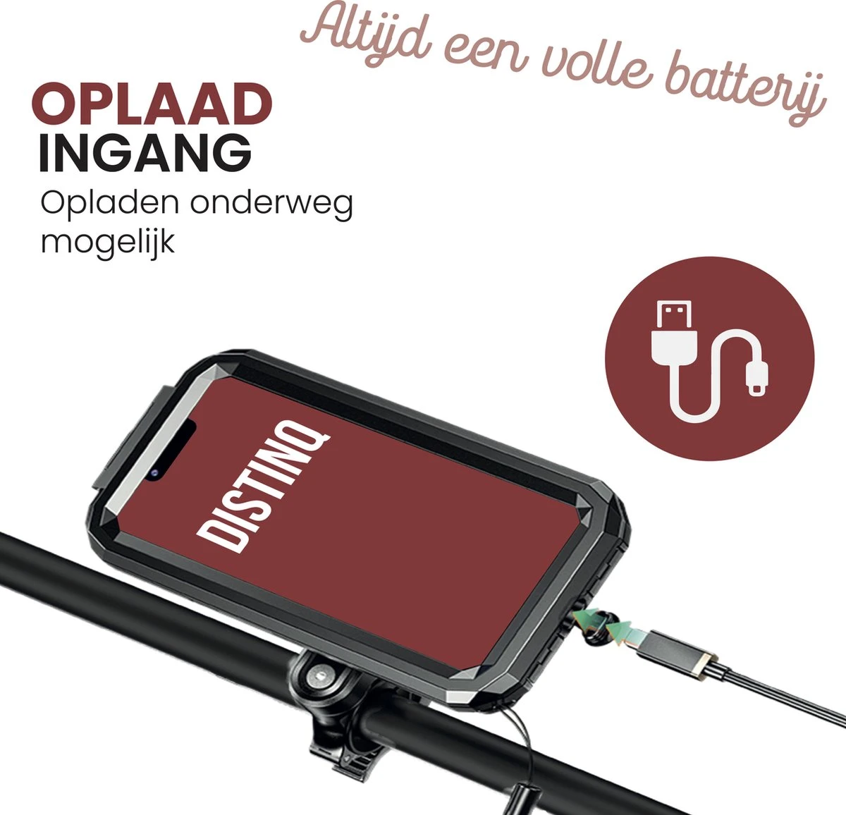 DistinQ Telefoonhouder Fiets Waterdicht XL (6 Tot 7 Inch) - 360 Graden Draaibaar - Fiets, Scooter & Motor - GSM Houder Fiets - Waterdicht IP67 - Zwart - Afbeelding 12
