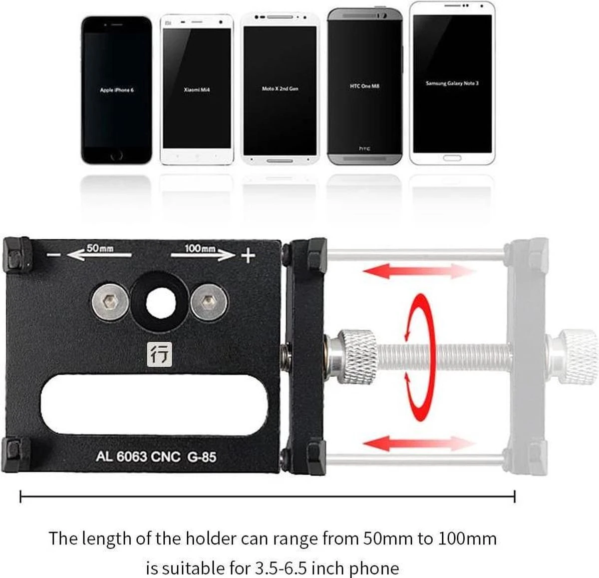 Fiets - En Motor Houder - Aluminium Fietsthouder Met 360 ° Rotatie Verstelbare Stuur Telefoonhouder - Afbeelding 4
