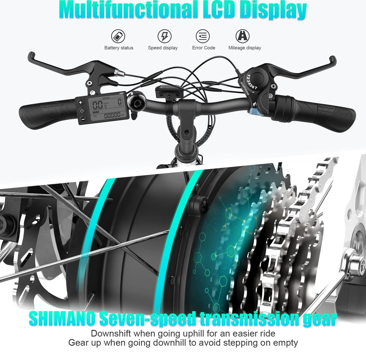 Hitway Elektrische Fiets | E-bike Damesfiets | 26 Inch | 250W Motor | Wit - Afbeelding 3