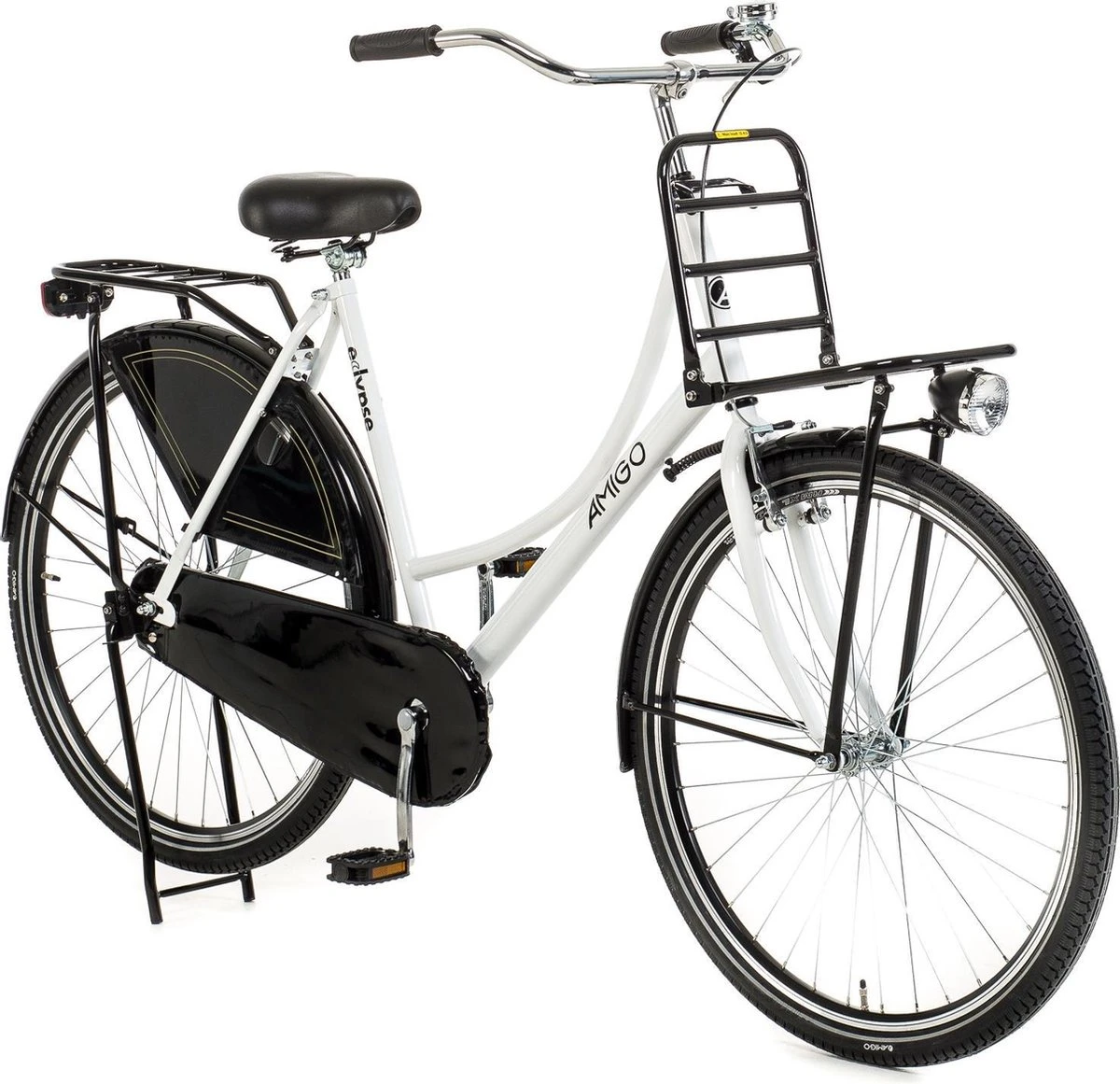 Amigo Eclypse Transportfiets 28 Inch - Omafiets Met Voordrager - Wit/Zwart - Afbeelding 2