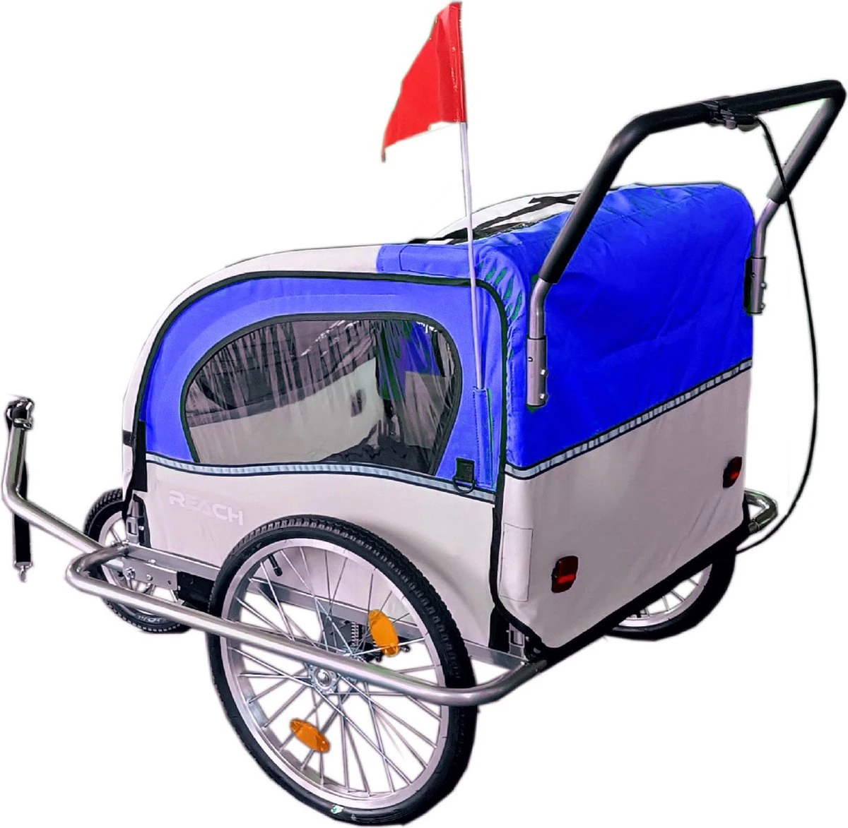 Fietskar Kind - Fietsaanhanger - Met Schokbreker - Blauw - Afbeelding 7