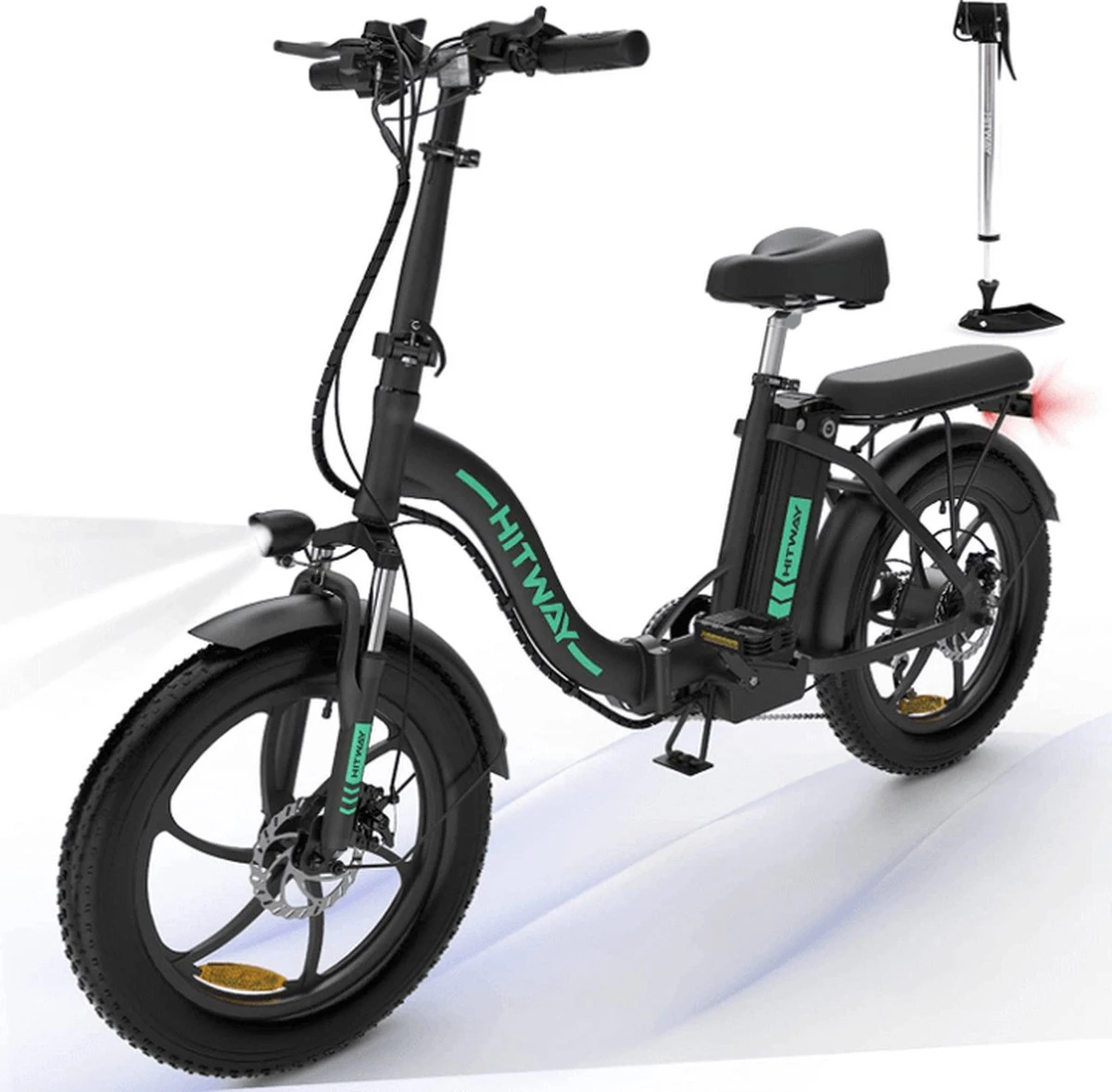 HITWAY E-bike Elektrische Fiets 20" Vouwfiets Met Dikke Banden, 250W/36V/11,2Ah Accu, 35-90 Km, Offroad-mountainbike Met Shimano 7 Versnellingen, CityBike Voor Heren En Dames - Afbeelding 7