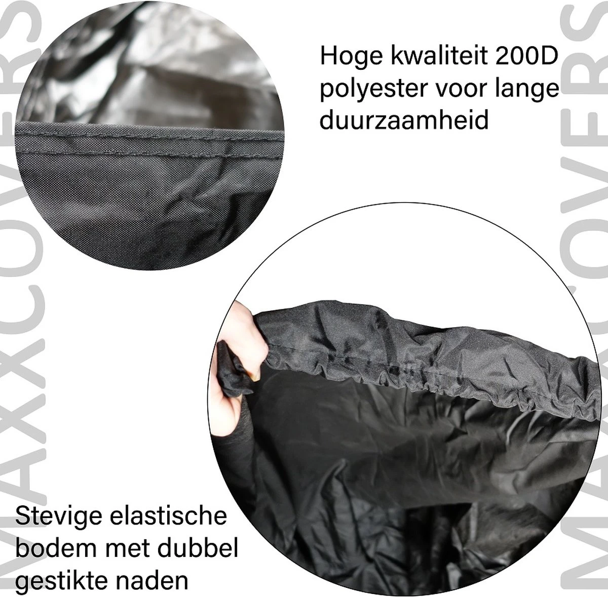 Maxxcovers Cargo Bakfietshoes - Voor 2-wielers Met Regentent Huif - Waterdicht - Zwart - Afbeelding 4