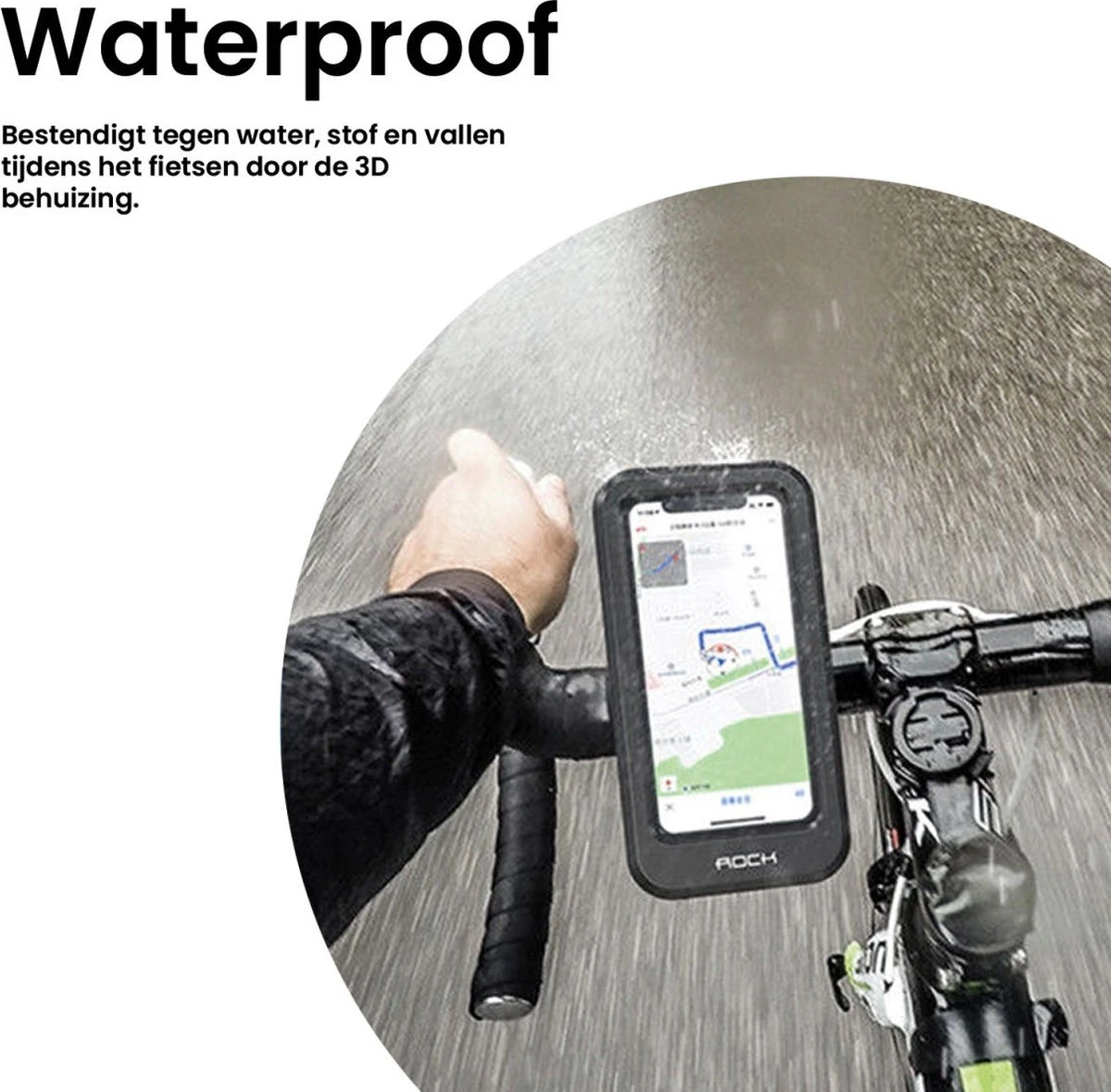 ROCK Waterbestendige Fiets Telefoonhouder Smartphones 4.5 Tot 6.7 Inch 3D Waterdicht Bescherming - Afbeelding 14