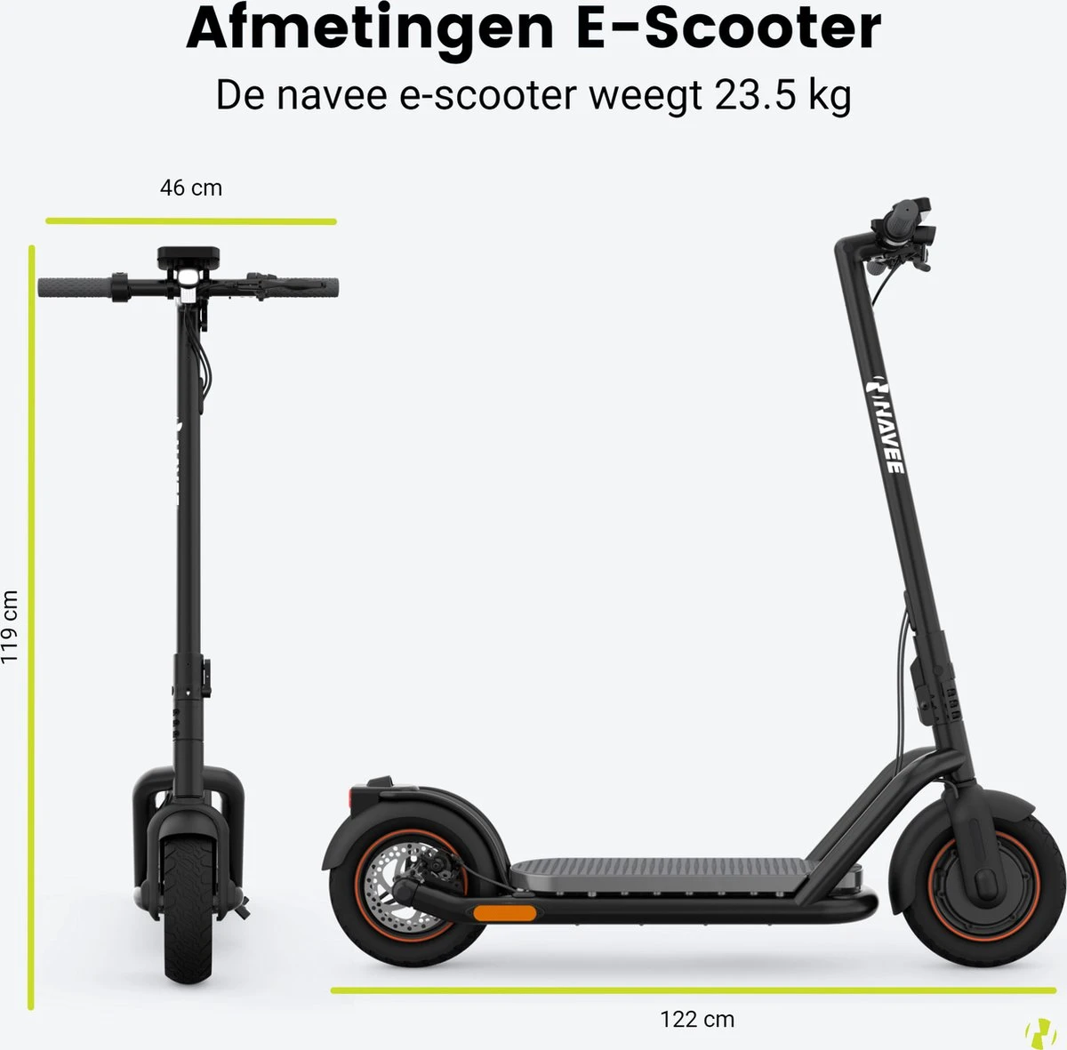 NAVEE N65 Elektrische Step Voor Volwassenen - Elektrische Scooter Met 10'' Luchtbanden - Motorvermogen E Step Van 500W Tot 1000W - Bereik Tot 65km Aan Snelheid Van 25km/u - Afbeelding 7