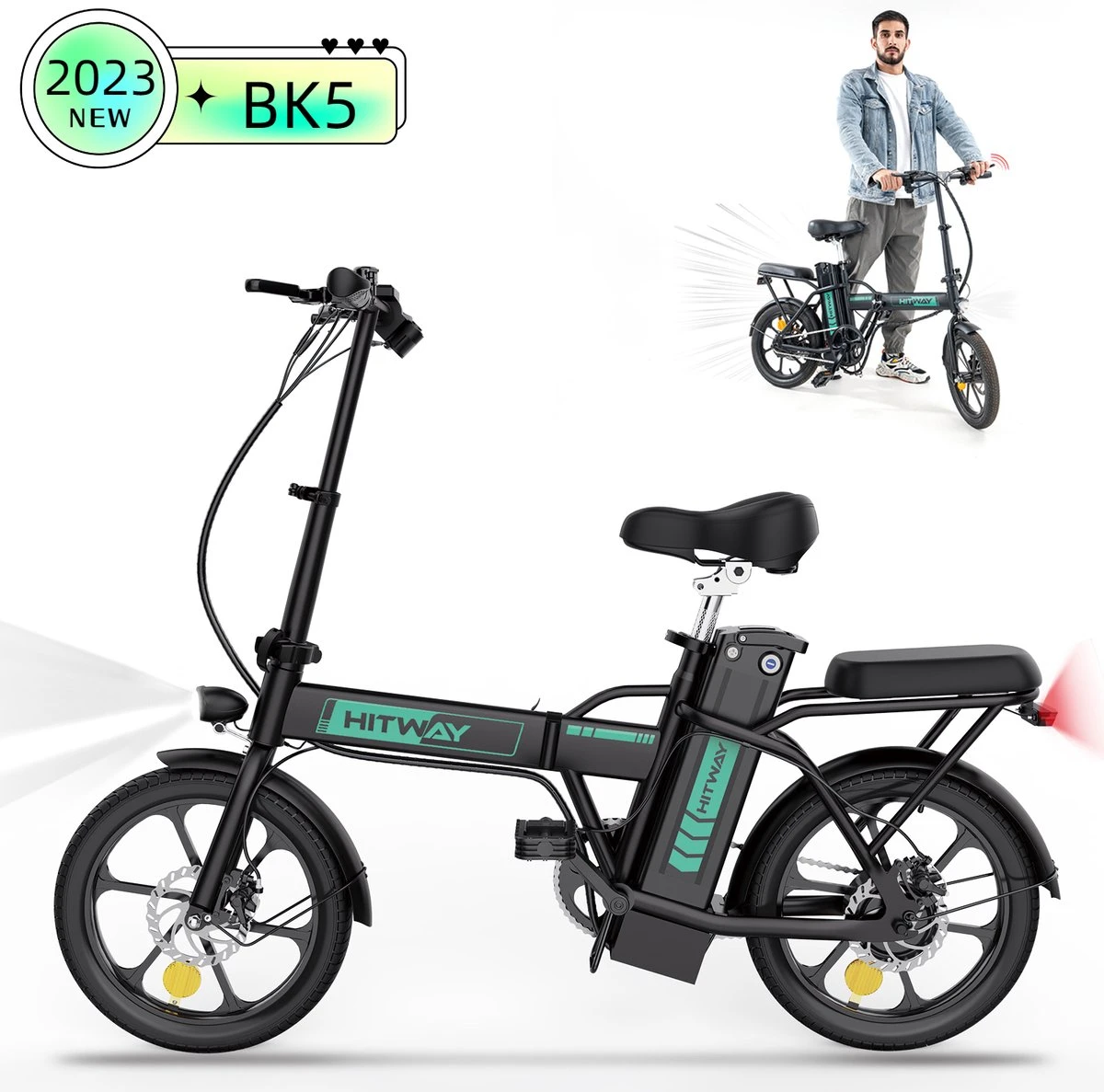 Hitway BK5 - Elektrische Fiets - E-Bike Opvouwbaar - 8,4Ah Accu- 2023 Model