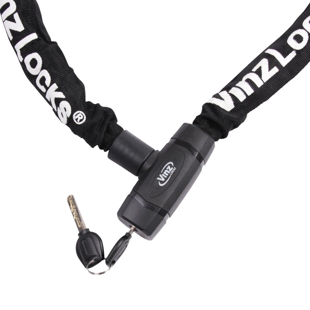 VINZ Olympus Kettingslot / Fietsslot Met Vaste Kop 8mm - 120cm - Afbeelding 2