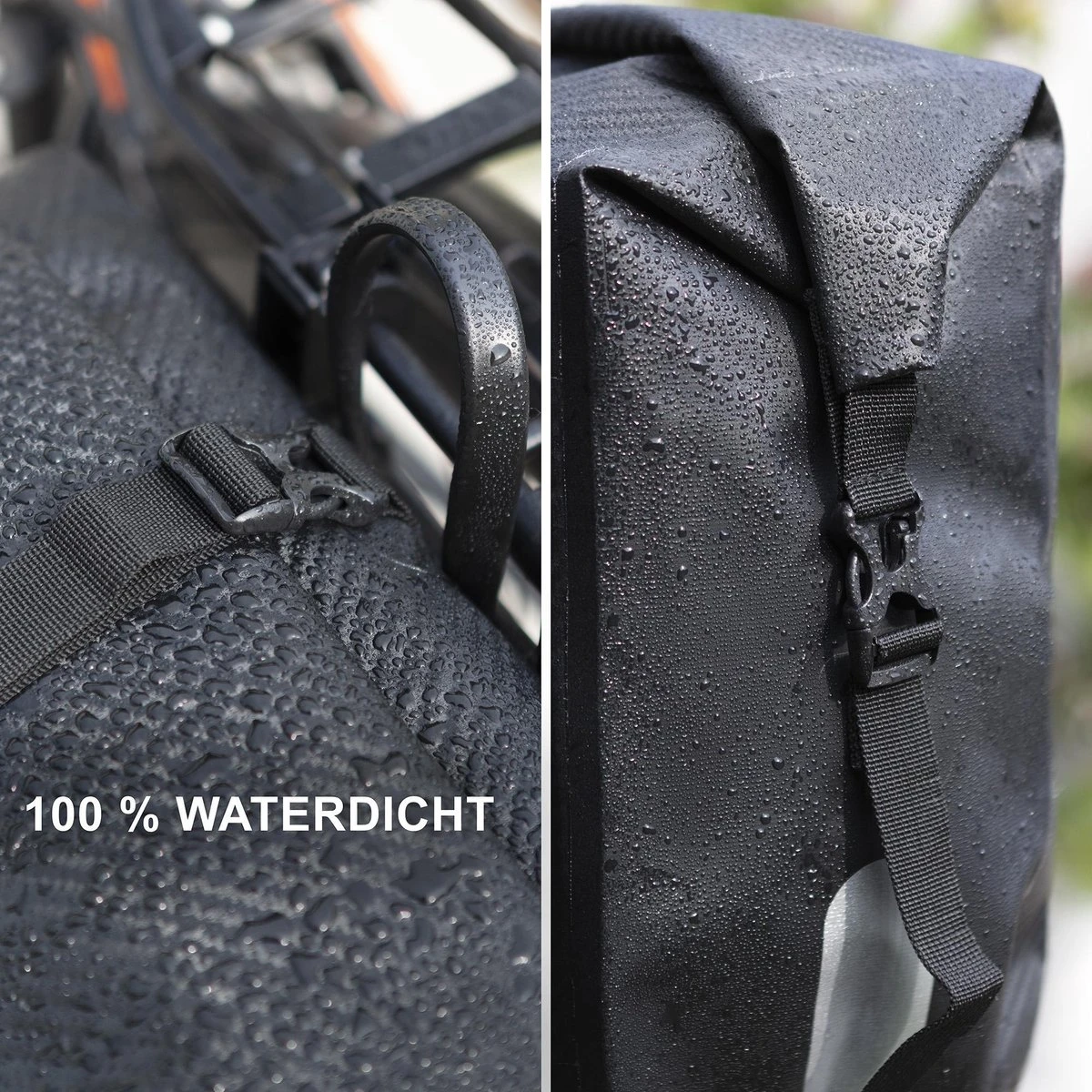 Dutch Mountains Enkele Fietstas | Rugzak | 100% Waterdicht | Fietstas, Schoudertas En Rugtas In 1 | 28 Liter | Carbon / Zwart - Afbeelding 7