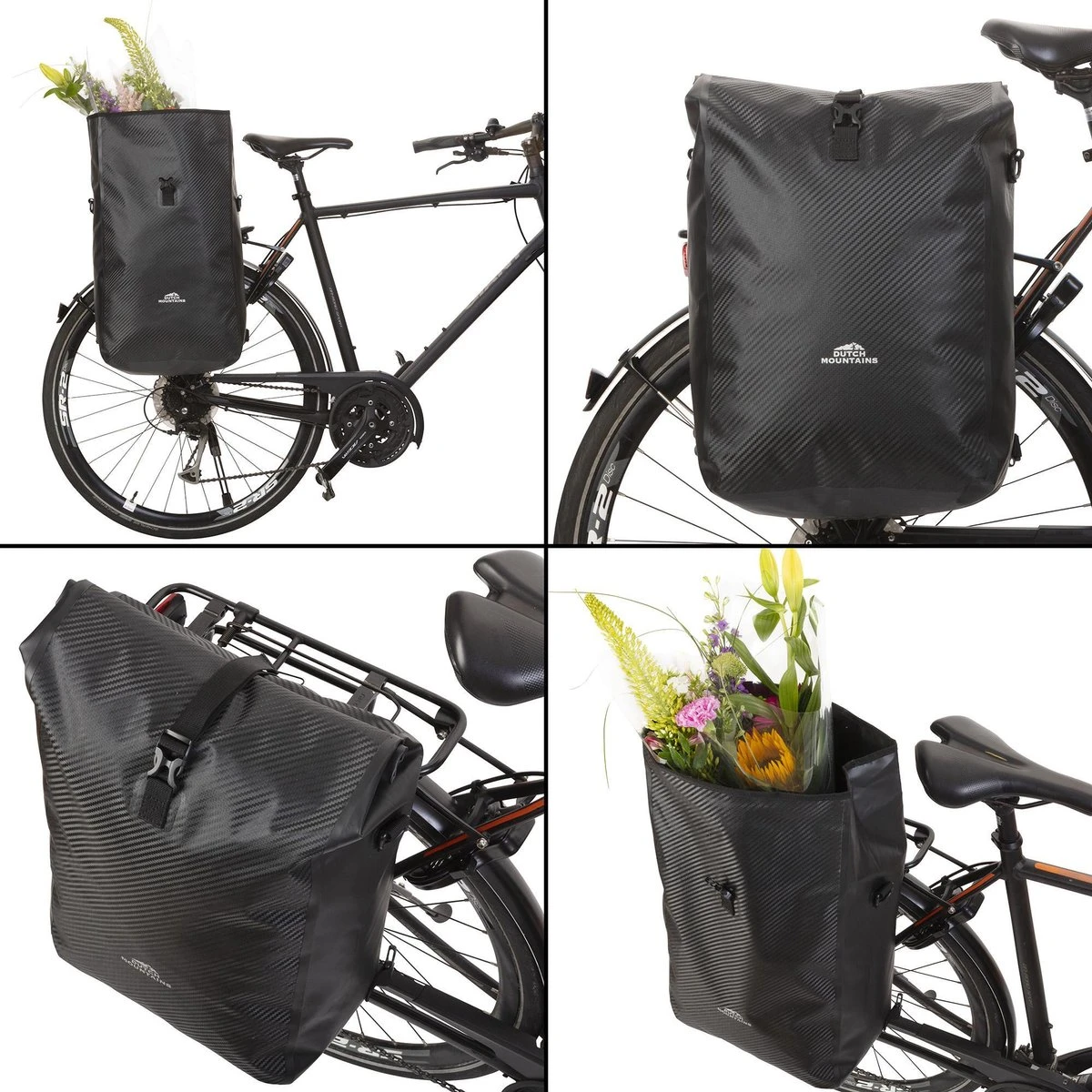 Dutch Mountains Enkele Fietstas | Rugzak | 100% Waterdicht | Fietstas, Schoudertas En Rugtas In 1 | 28 Liter | Carbon / Zwart - Afbeelding 10