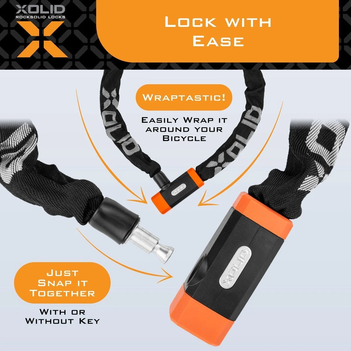 Xolid Kettingslot Fiets - Roze - Fietsslot Ketting - Slot 90CM - Afbeelding 7