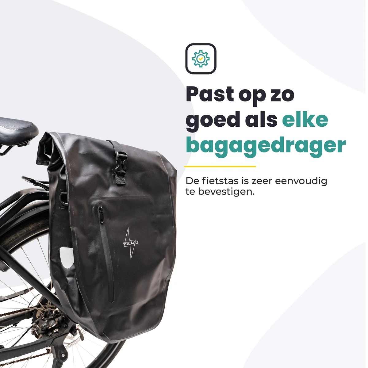 Voltano Luxe Fietstas 28L - Enkele Pakaftas - Zwart / Rood - 100% Waterdicht - Gratis Schouderband - Afbeelding 9