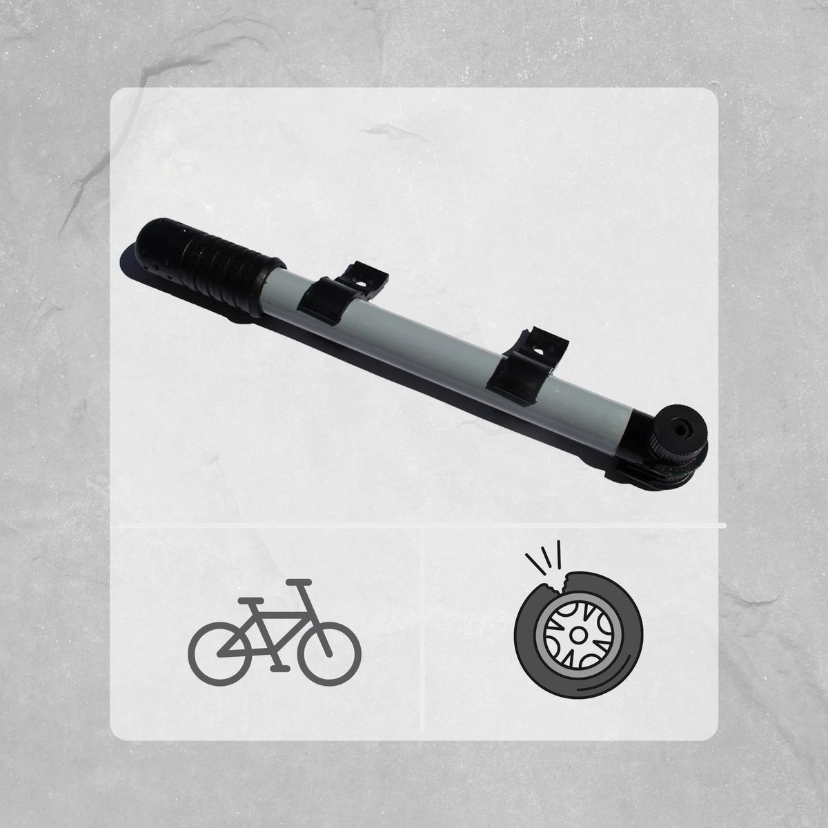 Orange85 Handpomp - Fietspomp - 25 Cm - Zwart - Zilver - Afbeelding 2