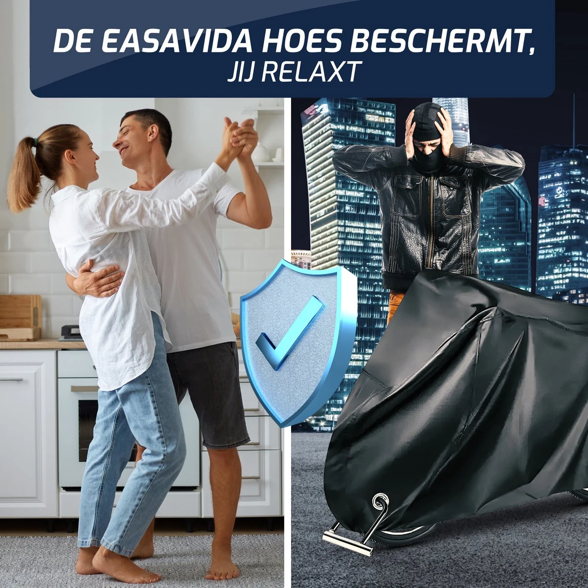 Easavida Fietshoes Voor 1/2 Fietsen – Fietsbeschermhoes – Waterdicht – 200 X 85 X 110 Cm – Inclusief Opbergtas - Afbeelding 4