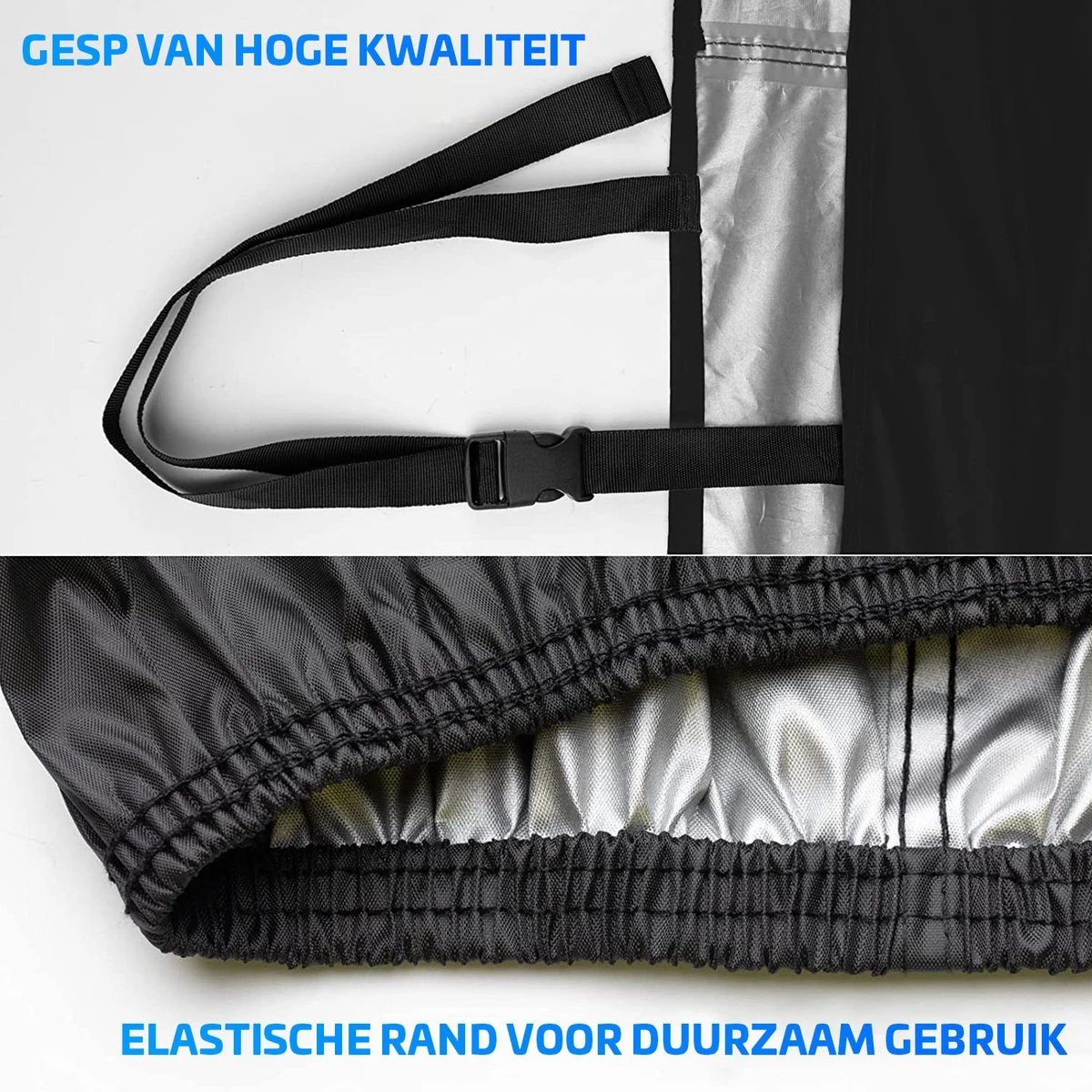 Nince Fietshoes Universeel Voor Alle Fietsen - Waterdicht 210D Oxford - Fiets Hoes Voor 2 Fietsen - Incl. Opbergzak - Zwart - Afbeelding 5