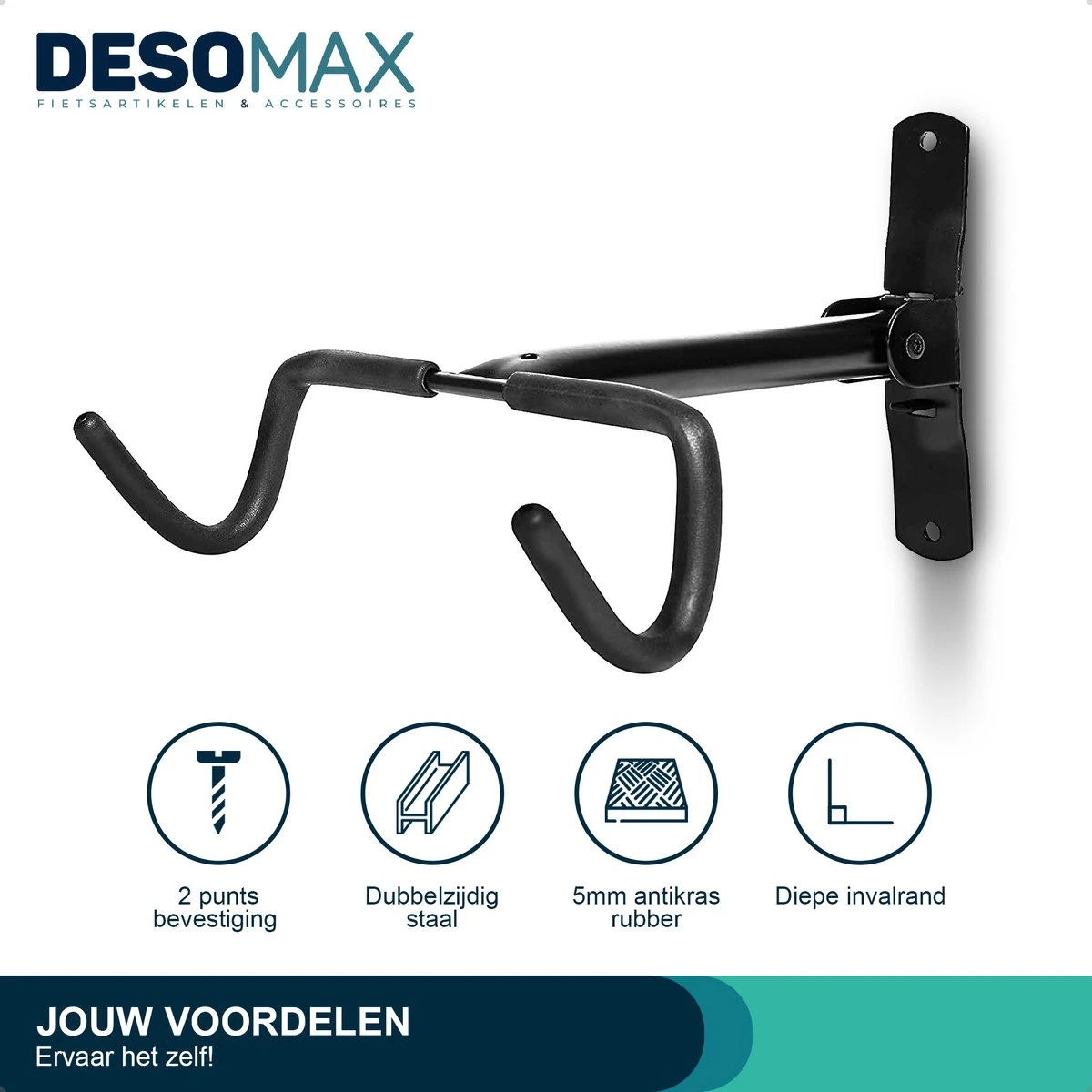 Fiets Ophangsysteem Ophangbeugel En Muurbeugel DesoMax® Muurhaak - Muurbevestiging Voor Het Frame - Wandhouder - Afbeelding 3