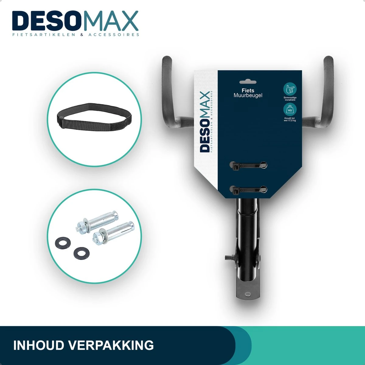 Fiets Ophangsysteem Ophangbeugel En Muurbeugel DesoMax® Muurhaak - Muurbevestiging Voor Het Frame - Wandhouder - Afbeelding 7