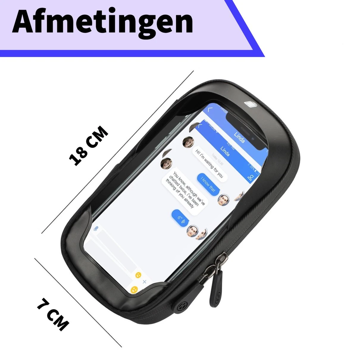 Universele Telefoonhouder PHR-BH1 Voor Motor, Fiets En Scooter - Waterdicht - Opbergvak - Fietstas - GSM Houder Voor Apple, Samsung, Huawei, Xiaomi T/m 7 Inch - Afbeelding 7