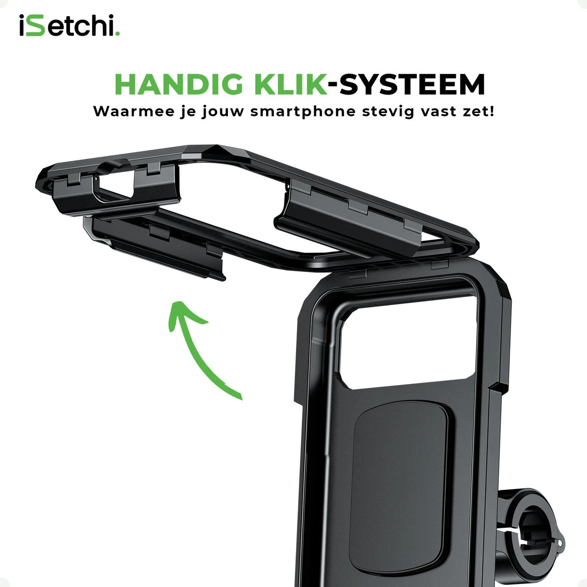 ISetchi Telefoonhouder Fiets Waterdicht S (4 Tot 5.5 Inch) - 360 Graden Rotatie - Ook Voor Scooter & Motor - Gsm Houder Fiets - Waterdicht IP67 Level - Zwart - Afbeelding 6