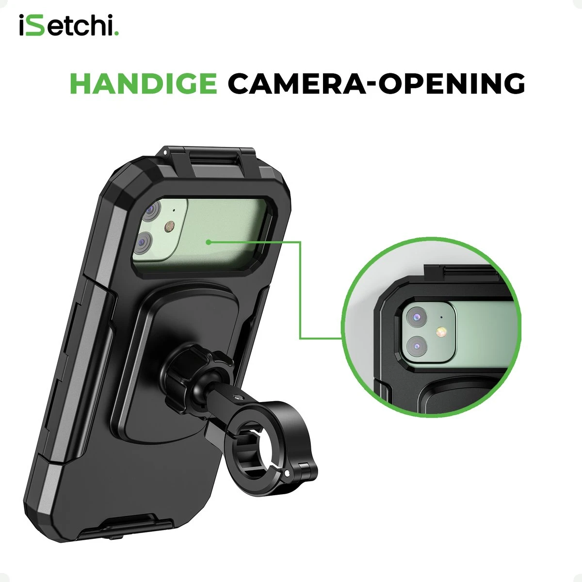 ISetchi Telefoonhouder Fiets Waterdicht S (4 Tot 5.5 Inch) - 360 Graden Rotatie - Ook Voor Scooter & Motor - Gsm Houder Fiets - Waterdicht IP67 Level - Zwart - Afbeelding 8