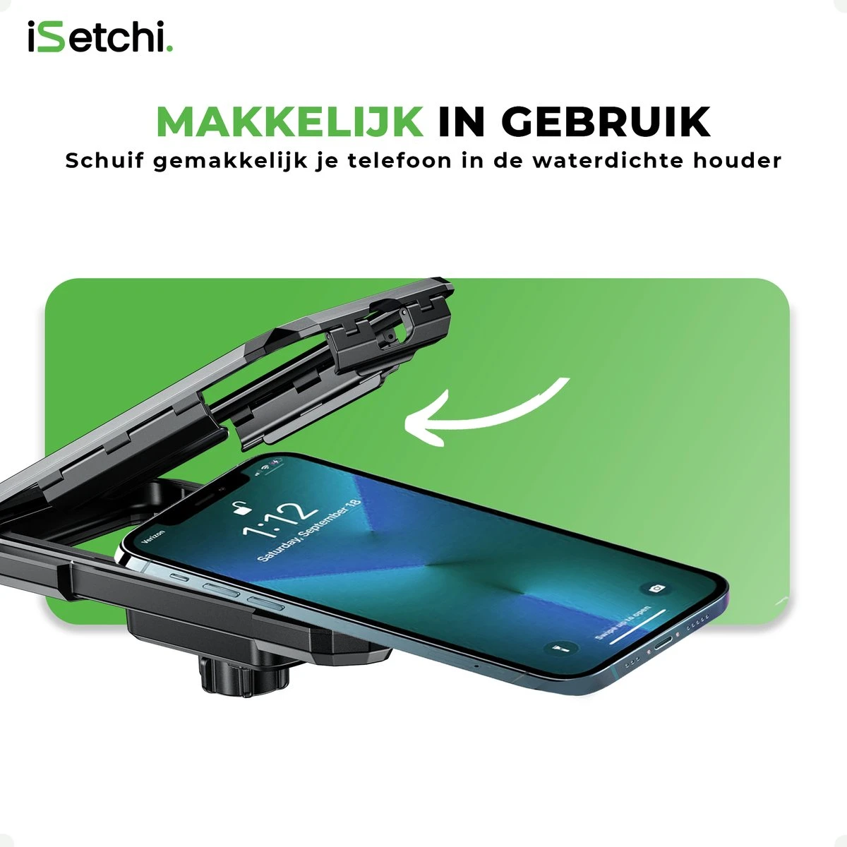 ISetchi Telefoonhouder Fiets Waterdicht S (4 Tot 5.5 Inch) - 360 Graden Rotatie - Ook Voor Scooter & Motor - Gsm Houder Fiets - Waterdicht IP67 Level - Zwart - Afbeelding 10