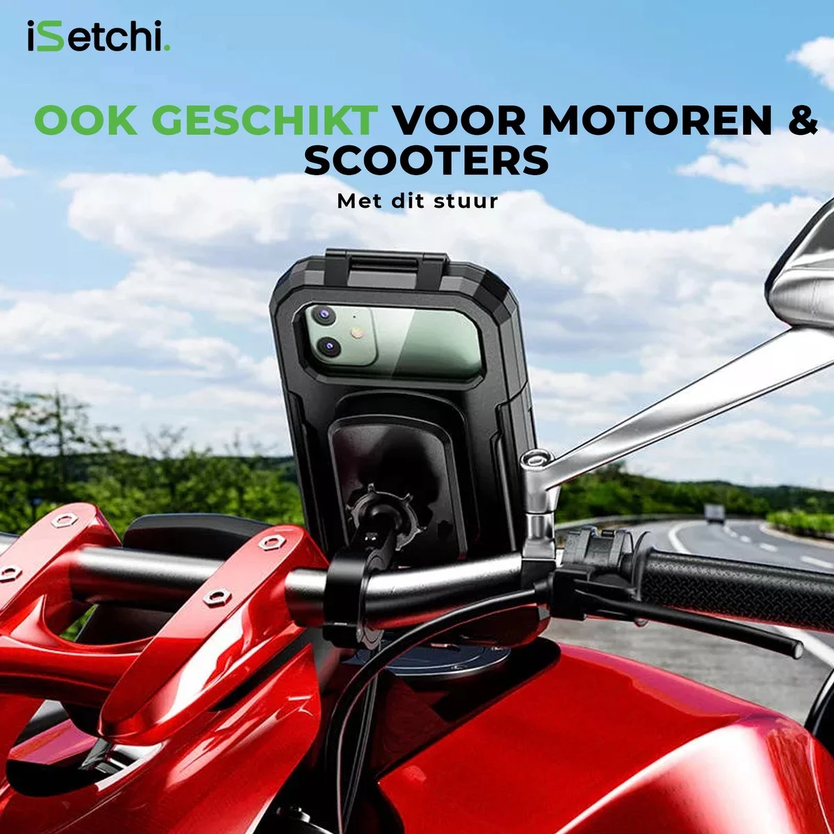 ISetchi Telefoonhouder Fiets Waterdicht S (4 Tot 5.5 Inch) - 360 Graden Rotatie - Ook Voor Scooter & Motor - Gsm Houder Fiets - Waterdicht IP67 Level - Zwart - Afbeelding 11