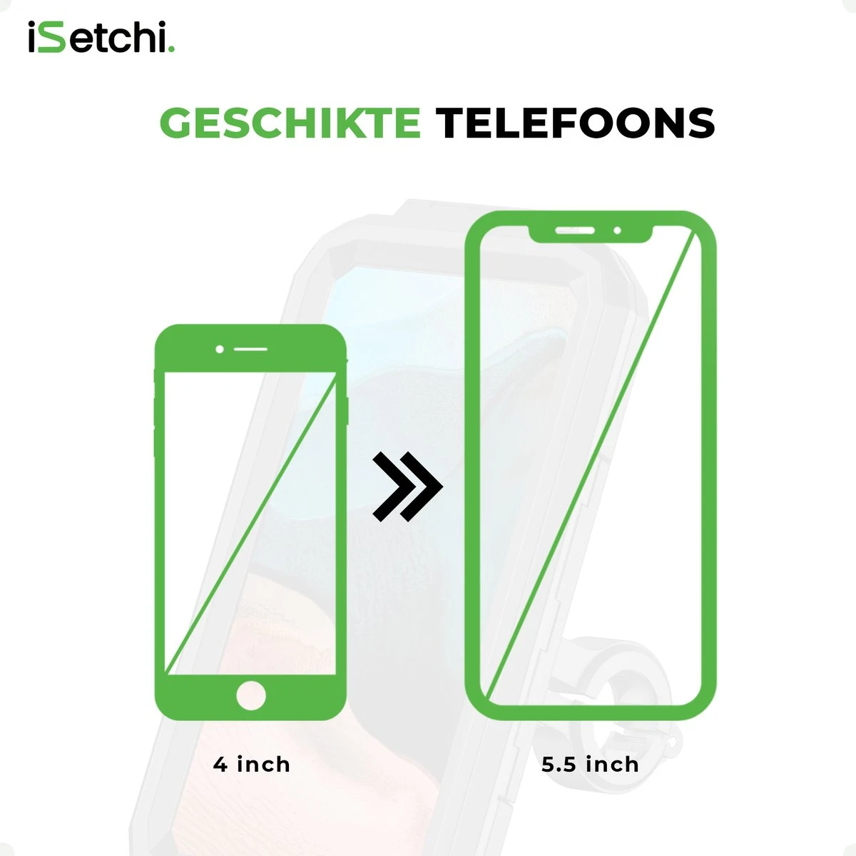 ISetchi Telefoonhouder Fiets Waterdicht S (4 Tot 5.5 Inch) - 360 Graden Rotatie - Ook Voor Scooter & Motor - Gsm Houder Fiets - Waterdicht IP67 Level - Zwart - Afbeelding 12