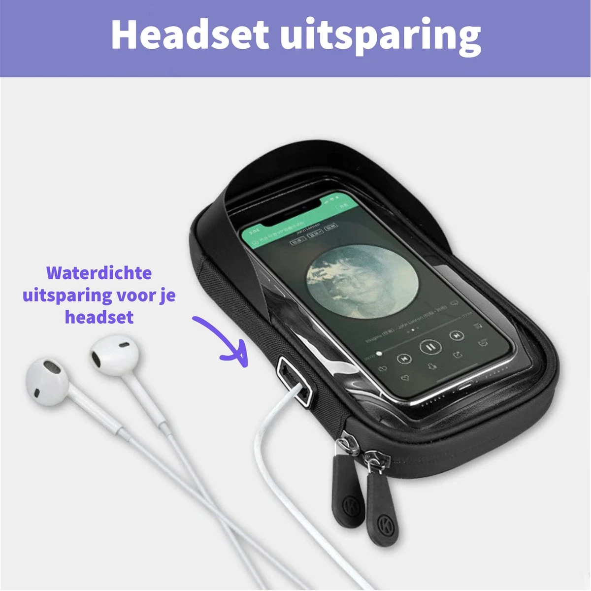 Telefoonhouder Fiets Waterdicht - Telefoonhouder Scooter En Kinderwagen - Fiets Telefoonhouder Universeel Met Kliksysteem - Large - Afbeelding 5