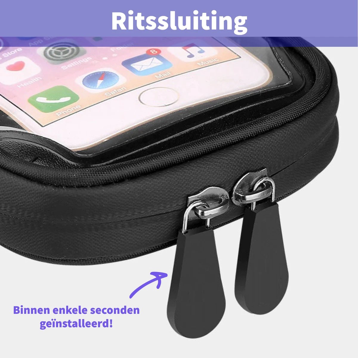 Telefoonhouder Fiets Waterdicht - Telefoonhouder Scooter En Kinderwagen - Fiets Telefoonhouder Universeel Met Kliksysteem - Large - Afbeelding 7